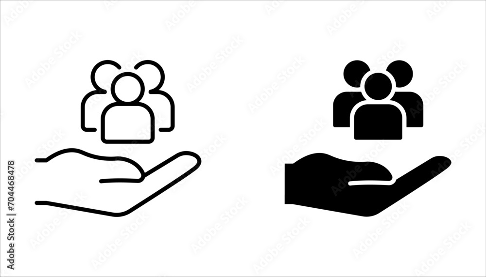 Wall mural an inclusive workplace. employee’s protection filled outline icon set vector illustration.