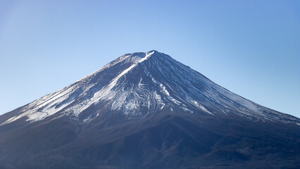 Mount Fuji in Japan close-up in winter