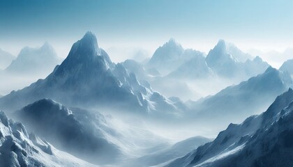 Fototapeta na wymiar shimmering misty mountains frozen in an abstract futuristic 3d isolated on a background generative ai