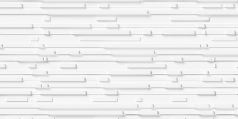 Random offset binary white lines array geometrical white background wallpaper banner pattern
