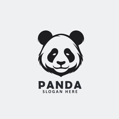 Black and white angry panda face vector EPS logo design templates.  © Jani's Stocks
