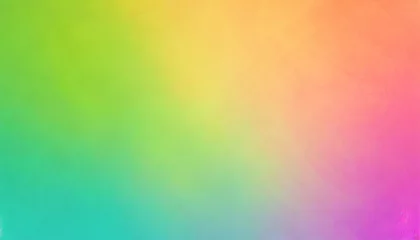 Fotobehang green lime lemon yellow orange coral peach pink lilac orchid purple violet blue jade teal beige abstract background color gradient ombre colorful mix bright fan rough grain noise grungy template © Enzo
