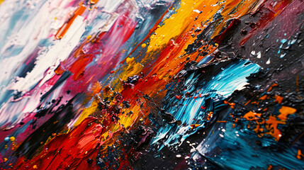 Photos of abstract expressionism, where smears of brushes create a dynamic and dramatic image