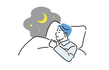 快適な睡眠をとる男性