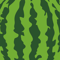 Fototapeta premium Summer juicy green pattern of watermelon skin. Striped texture water melon rind. Cheerful bright ripe print. Design of greeting cards, posters, patches, prints on clothes, emblems. Watermelon pattern.