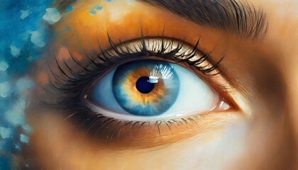 eye of the woman data privacy protection concept fantasy concept illustration painting - obrazy, fototapety, plakaty