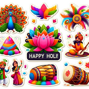 Holi festival background banner poster template creative for indian festival of color celebration with happy Holi