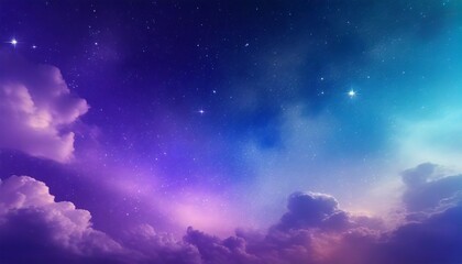 Obraz na płótnie Canvas vibrant cosmic indigo gradient clouds with shimmering stars pc desktop wallpaper background ai generated
