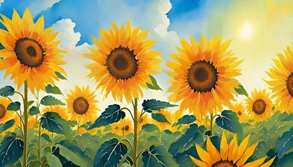 drawing of sunflowers illustration of flowers flowers for wallpaper photo wallpaper mural postcard beautiful wallpaper design