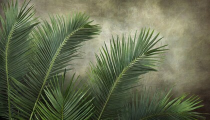 tropical leaves background with palm leaves photo wallpapers for the room palm branches the background is in the grunge style