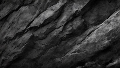 black white stone background dark gray grunge banner mountain texture close up volumetric rock background with space for design detail wide banner long panoramic