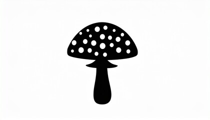 agaric mushroom silhouette icon vector illustration - obrazy, fototapety, plakaty