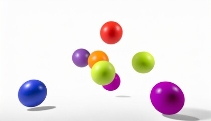 juggling balls in a row studio white background