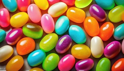 a collection of jelly beans isolated on a background generative ai