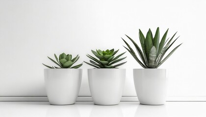 plants in a modern white pot background generative ai
