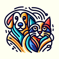 cat and dog vector illustration