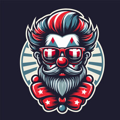 the clown with sunglasess