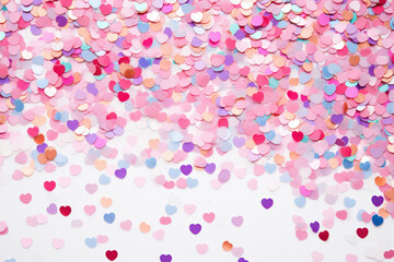 Confetti Elegance, Valentine's Banner - Glistening, colorful sparkles on a simple backdrop.