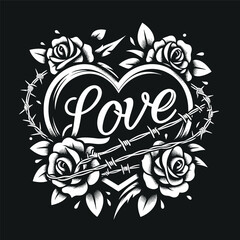 love valentine heart with ornament	
