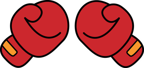 Boxing gloves icon sign. Red color. Sports signs and symbols.