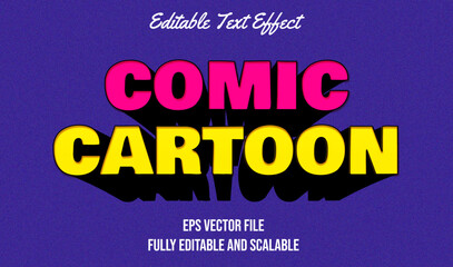 cartoon comic retro vintage 3d editable text effect