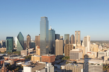 scenic skyline in late afternoon in Dallas, Texas