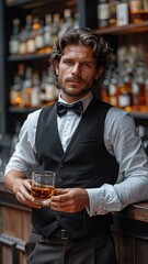 Viewing whisky with a serious, well-dressed barman .