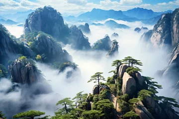 Badezimmer Foto Rückwand Huang Shan Huangshan Mountain Landscape
