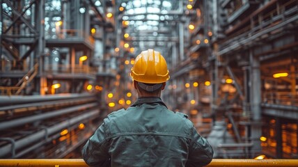 Fototapeta premium Both a worker and a supervisor in a steel industry.