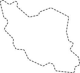 dash line drawing of iran map.