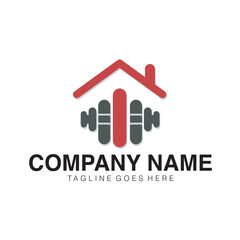Music house company logo template vector illustration.