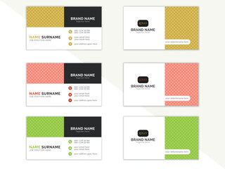Modern double sided 3 set business card template design. Simple design with attractive concept. Vector illustration layout.