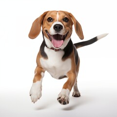 Happy Beagle on a white background