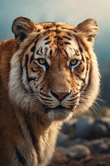 Portrait of a tiger in the wild.