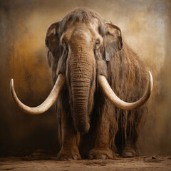Mammoth on a brown wall background