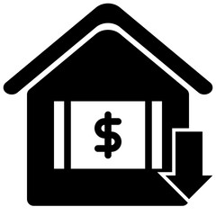 house loan glyph style icons