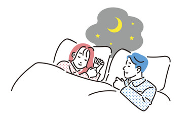 快適な睡眠をとる男女