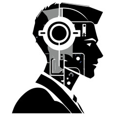 Tech Analyst at Work: Futuristic Data Dashboard Illustration