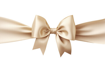 Beige ribbon with bow isolated png