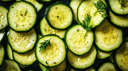 Foto op Plexiglas Green organic vegetarian cucumber food dieting background raw fresh vegetable slice healthy © SHOTPRIME STUDIO