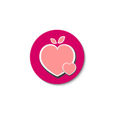 red apple with heart icon
