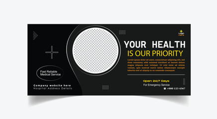 Health care web or Social media banner or cover photo template design
