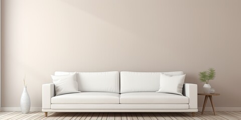 Room with a white sofa.