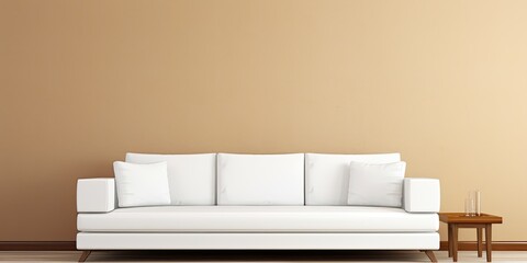 sofa in room, color white