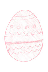 Drawing pink Easter eggs isolated on transparent background.