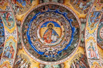 Details of a fresco at Monastery of Saint John of Rila. Sofia, Bulgaria, Southeast Europe.