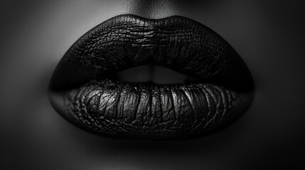 Black and white womans mouth with lipstick , generative ai