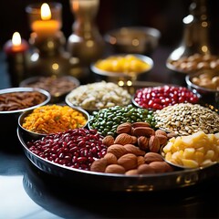 A Close-up of a Lohri Thal with Traditional Dishes