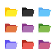 Folder icon set. Can be used for your website design, app, logo, UI. Vector EPS 10. Isolated on white background. Microsoft Word .doc Microsoft Excel .xls Microsoft PowerPoint .ppt .pdf Adobe Acrobat