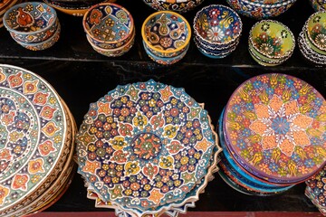 Dubai bazar variety of folklore styled pottery